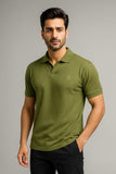 Olive Green Drop-Needle Polo