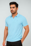 Sky blue knitted Polo