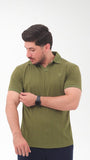 Olive Green Drop-Needle Polo