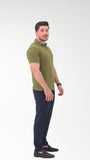 Olive Green Drop-Needle Polo