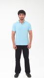 Sky blue knitted Polo