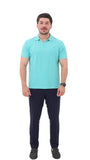 Cyan Drop-Needle Polo
