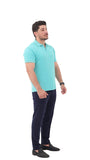 Cyan Drop-Needle Polo