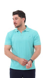 Cyan Drop-Needle Polo