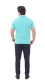 Cyan Drop-Needle Polo