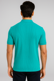 Cyan Zipper Polo