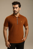 Brown Comfort Zip Polo