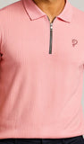 Pink Zipper Polo