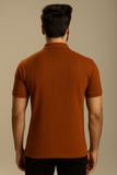 Brown Comfort Zip Polo